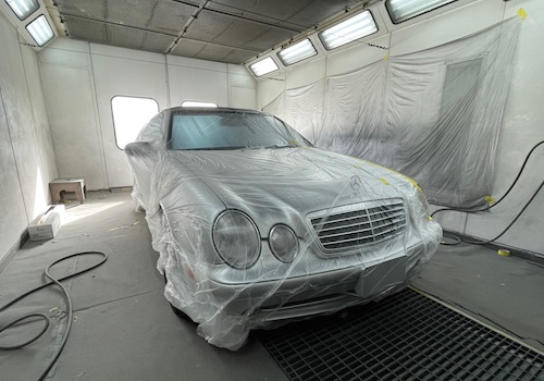 Mercedes in Our Car Painting Booth
